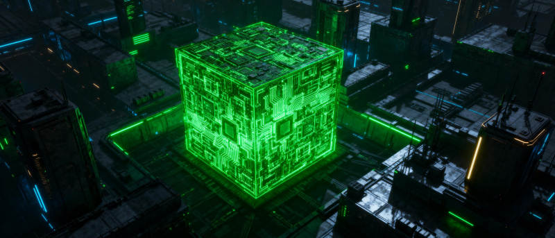 绿色立方体城市图片