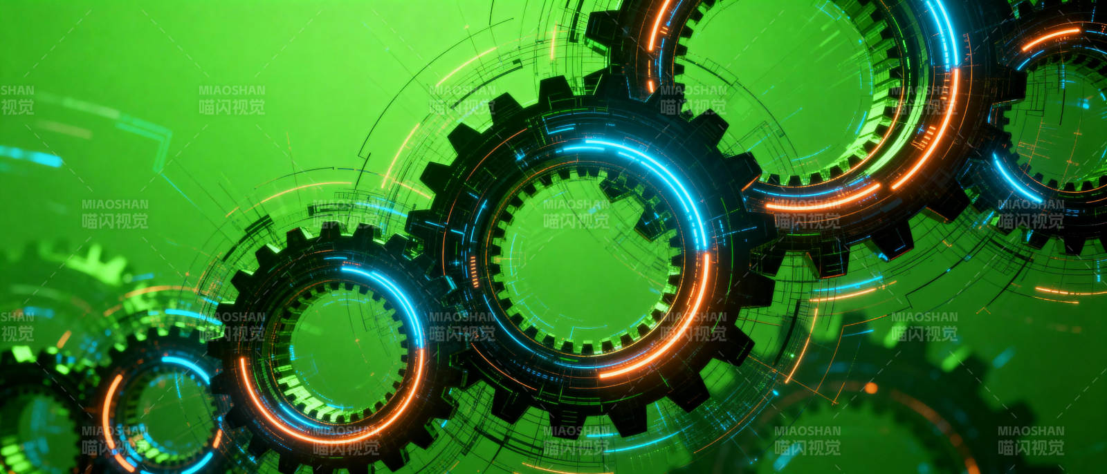 科技齿轮联动图片