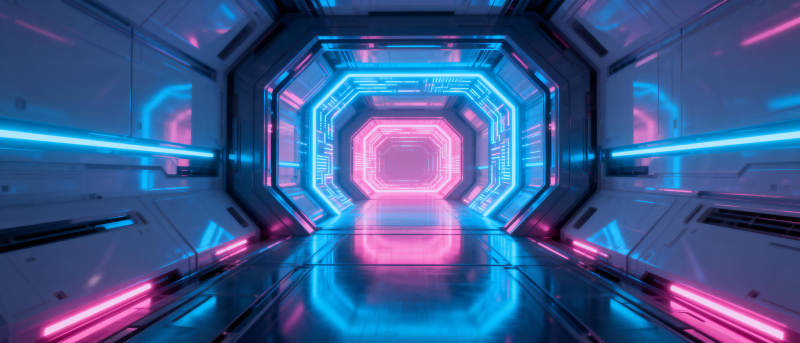 霓虹科幻隧道图片