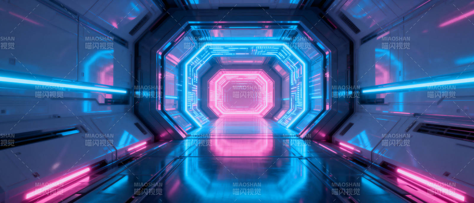 霓虹科幻隧道图片