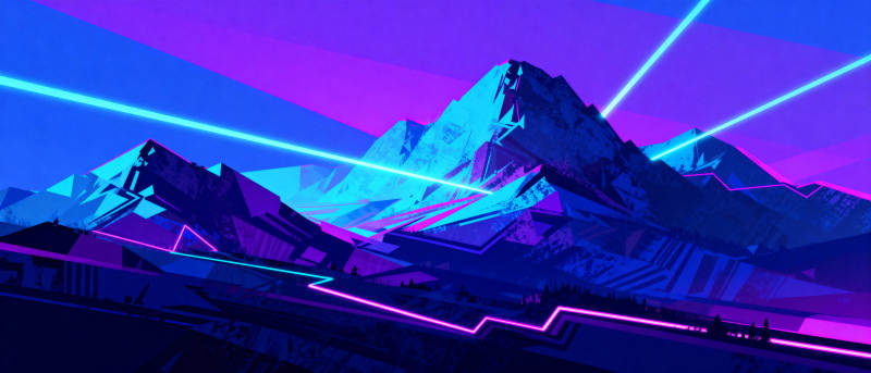 霓虹山峦图片