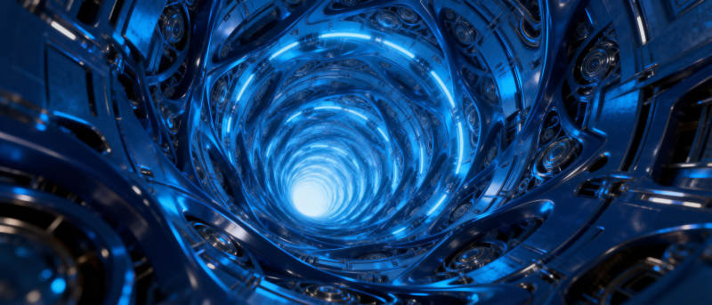 蓝色科技隧道图片