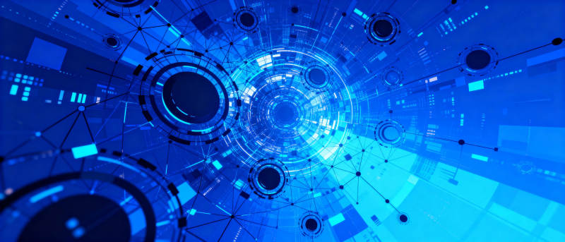 科技蓝光隧道图片