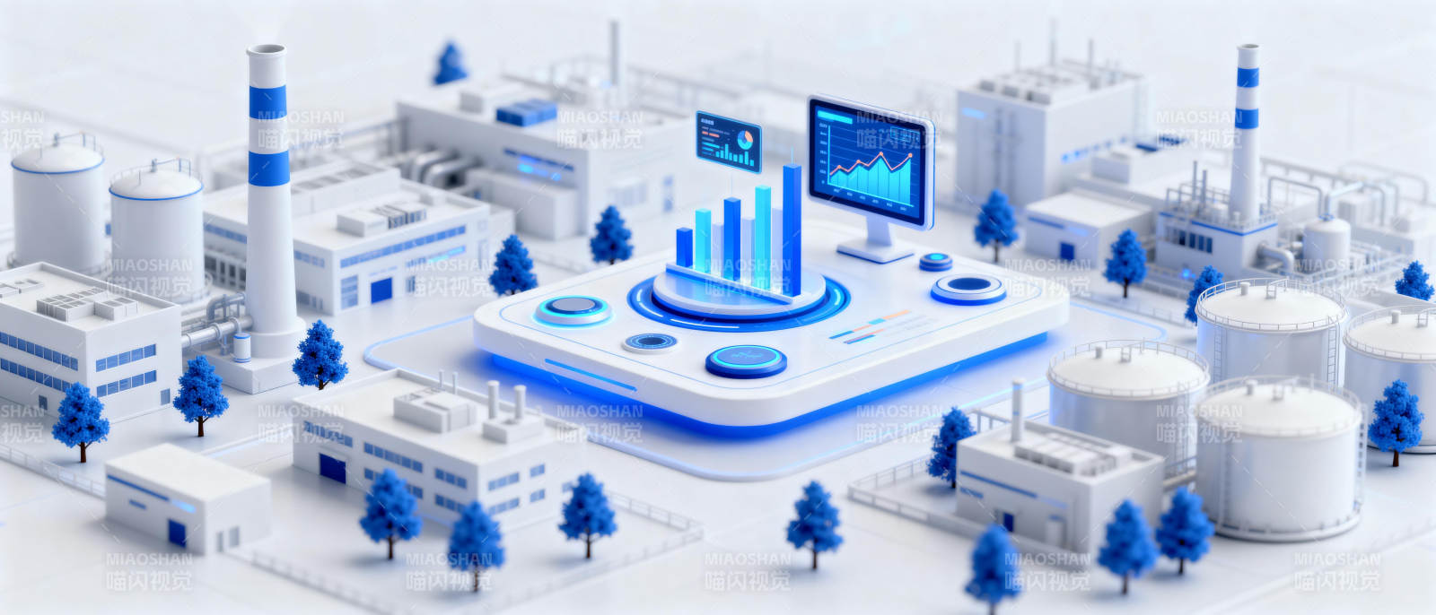 智慧工厂全景图图片