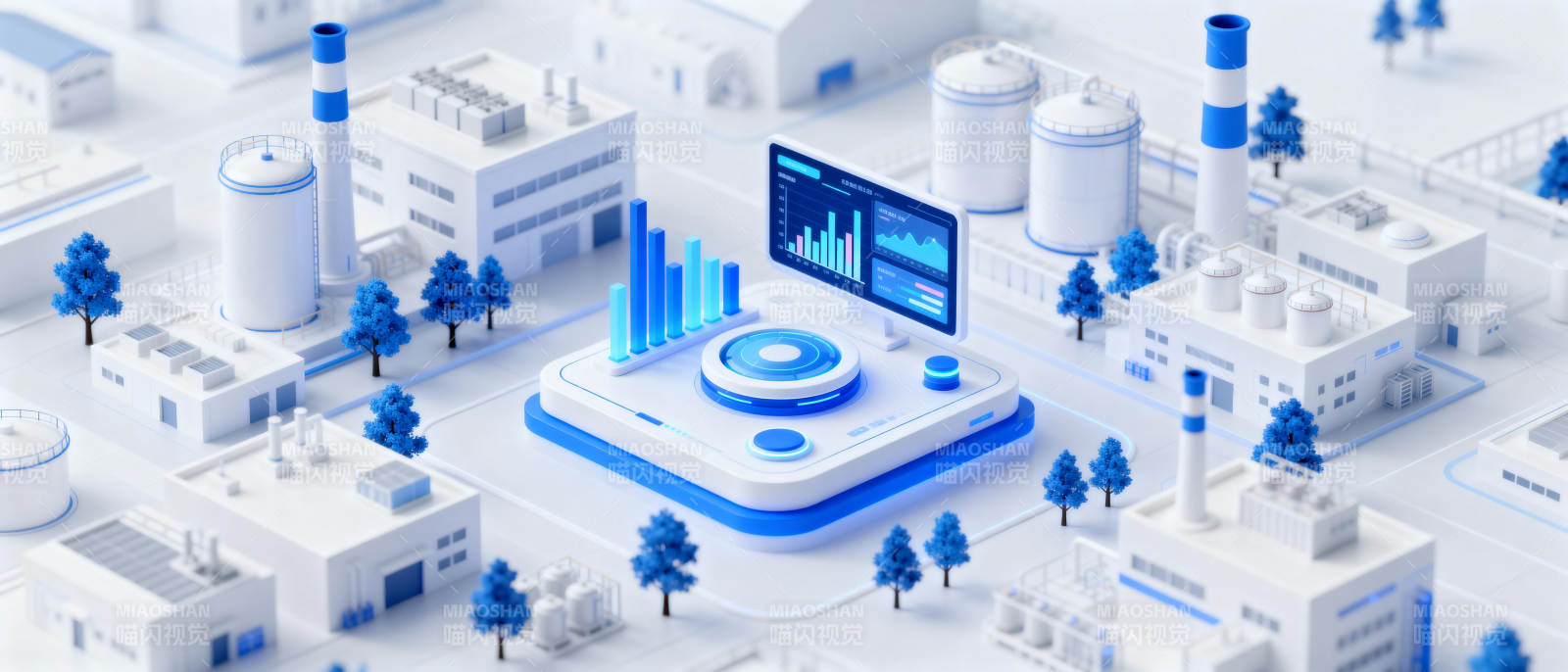 智慧工厂全景图图片