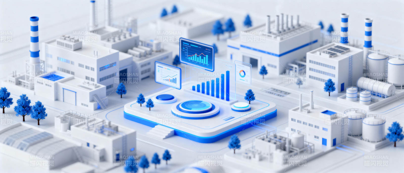 智慧工厂全景图图片