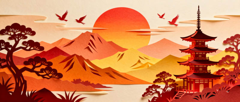 日出山寺图图片