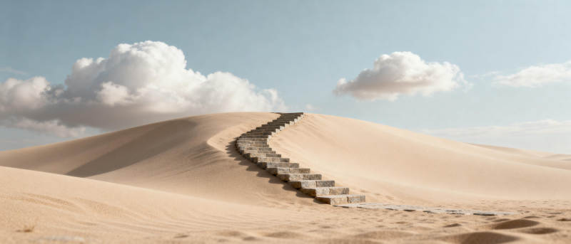 沙漠阶梯通天际图片