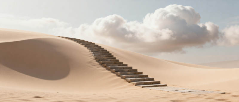 沙漠阶梯通天际图片