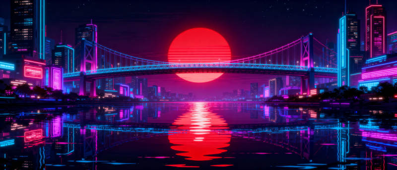 霓虹都市夜景图片