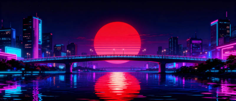 霓虹都市夜景图片