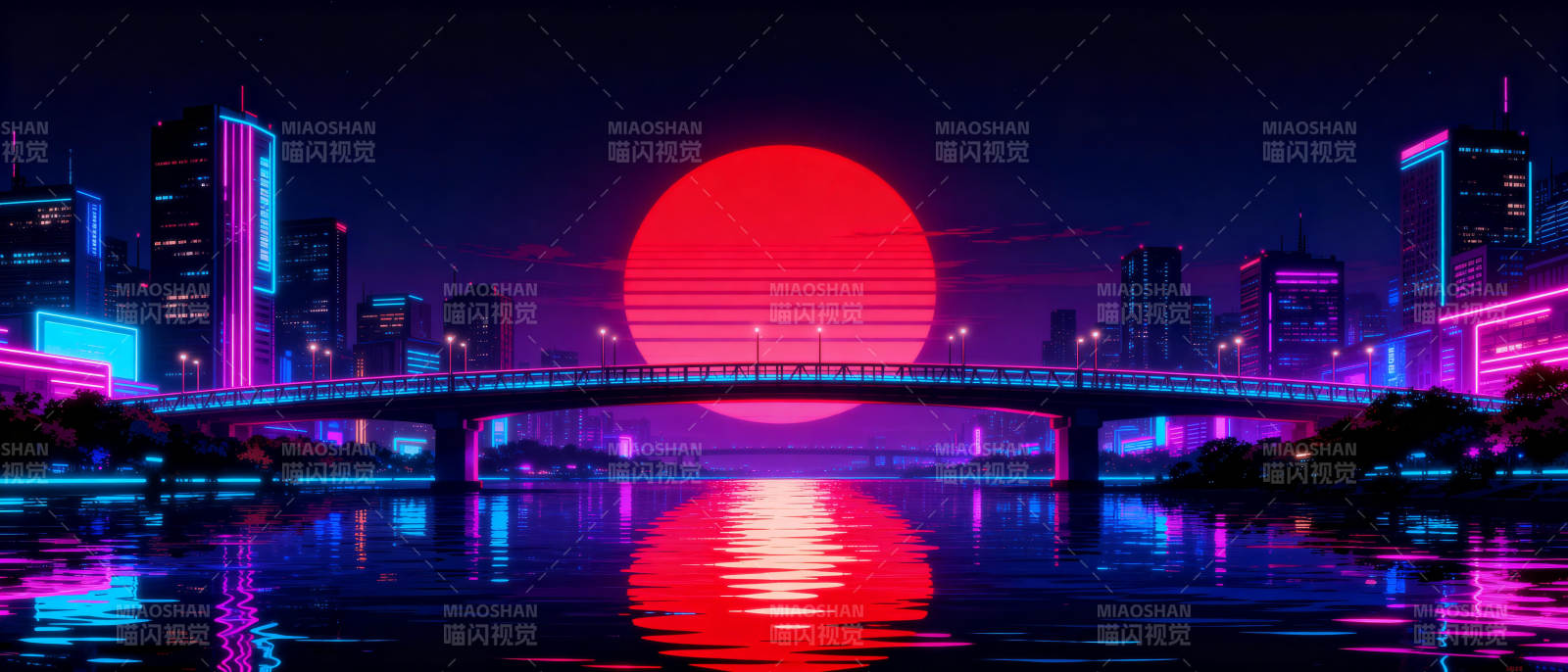 霓虹都市夜景图片