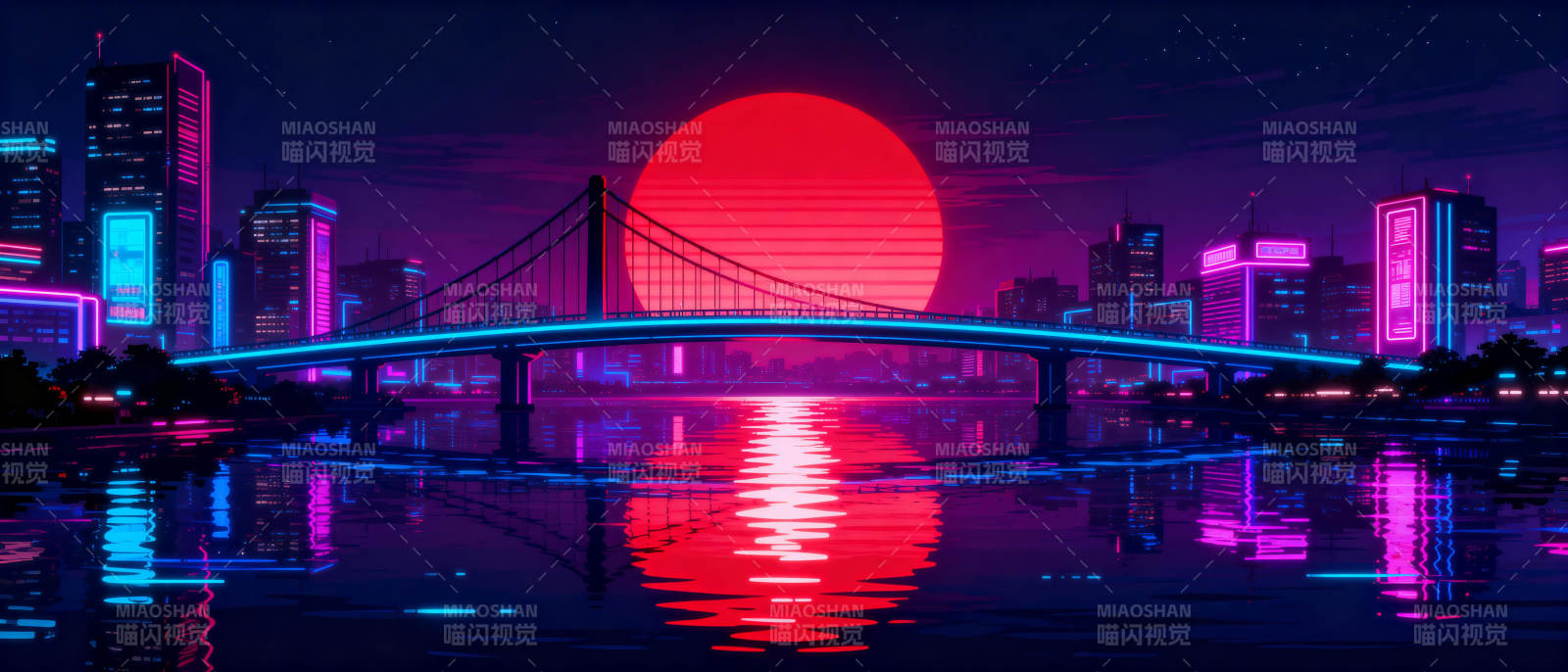 霓虹都市夜景图片