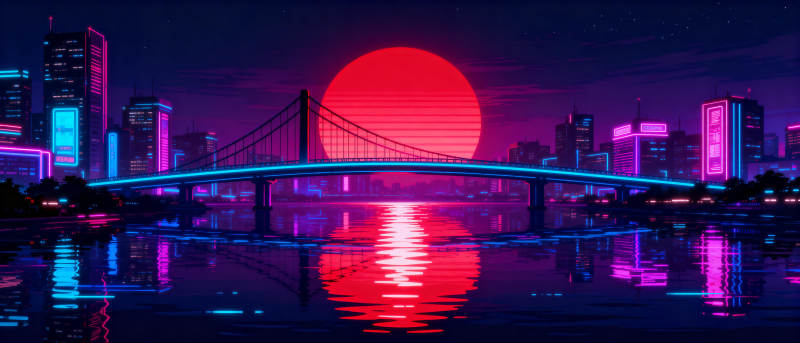 霓虹都市夜景图片