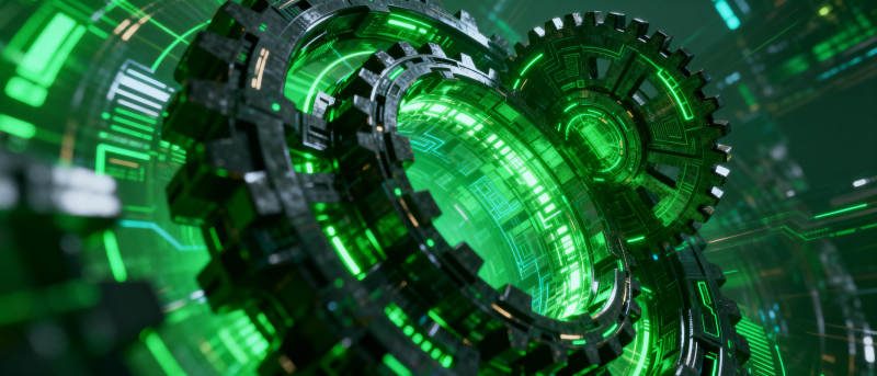 绿色机械齿轮图片