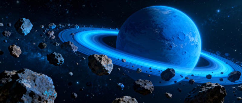 蓝色星球与环带图片