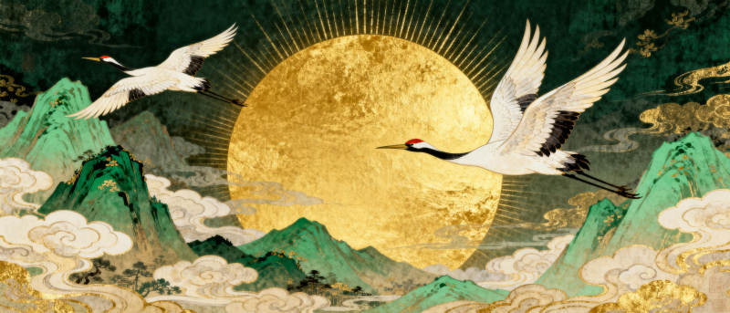 鹤舞金日山云间图片