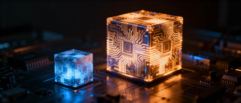 科技立方体光影图片