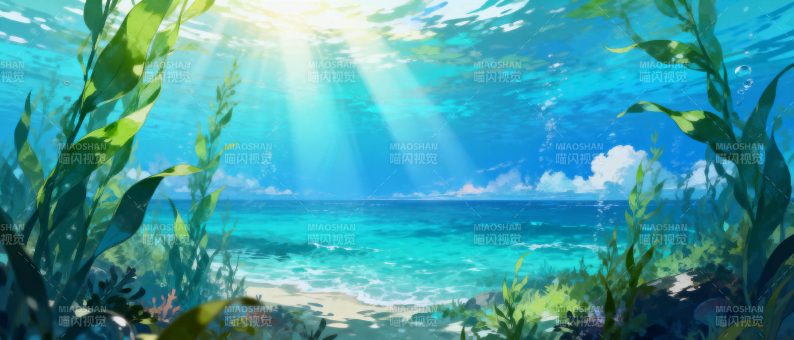 海底阳光美景图片