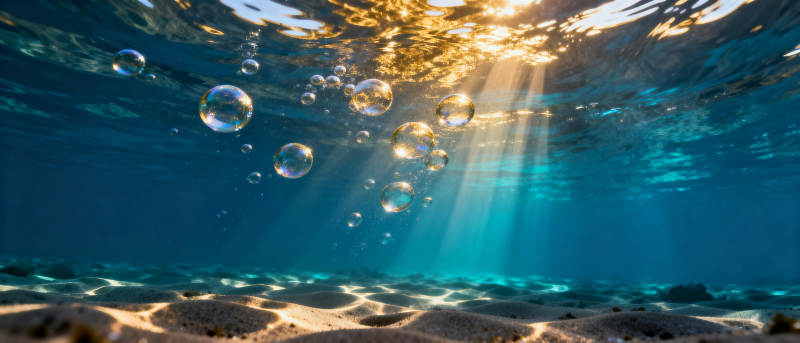 水下光斑气泡图片