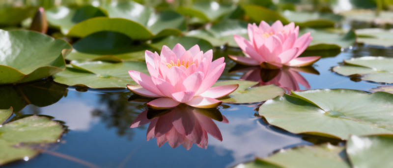 荷花映水 静谧之美图片