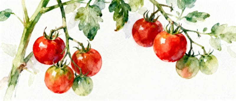 番茄枝头红果鲜图片