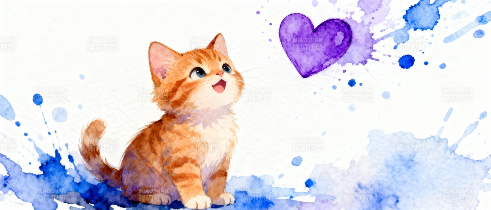 小猫与爱心图片