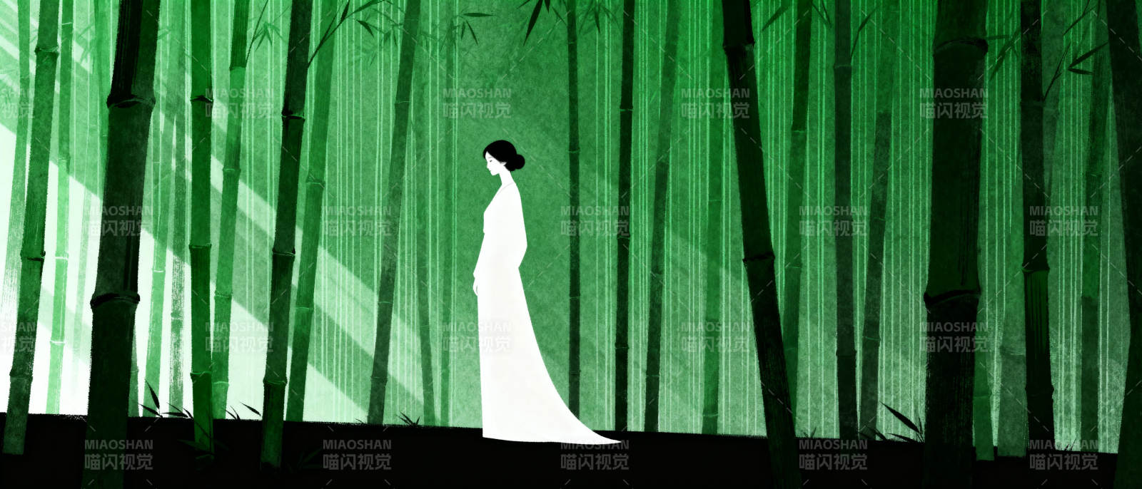 竹影白衣图片