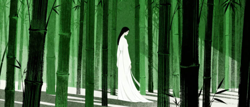 竹林白衣人图片