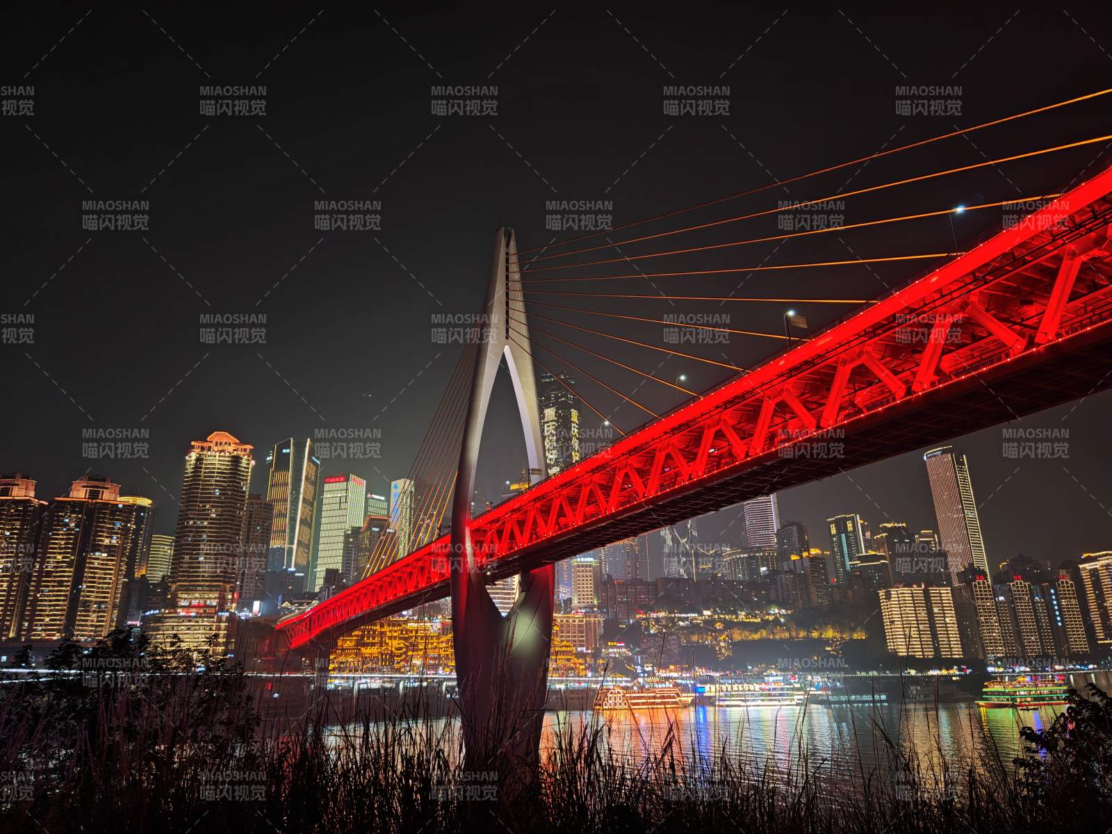 千厮门大桥夜景图片