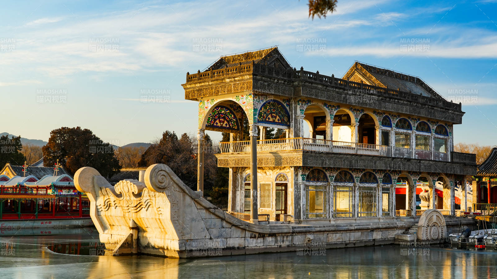 颐和园石舫风光图片