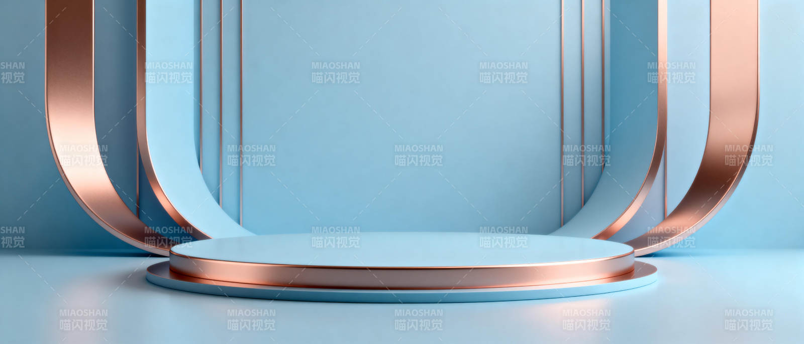 蓝铜几何舞台图片