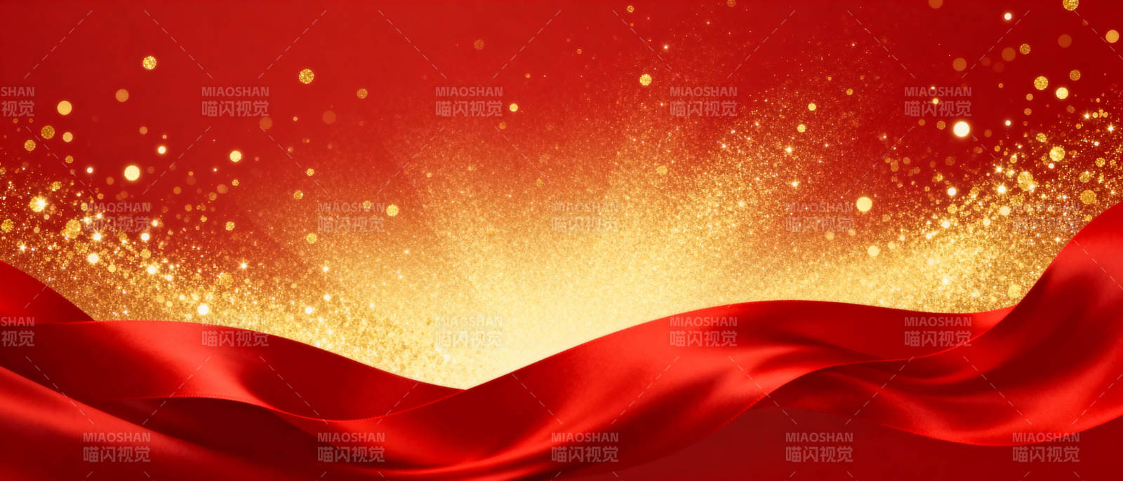 璀璨红绸迎新春图片