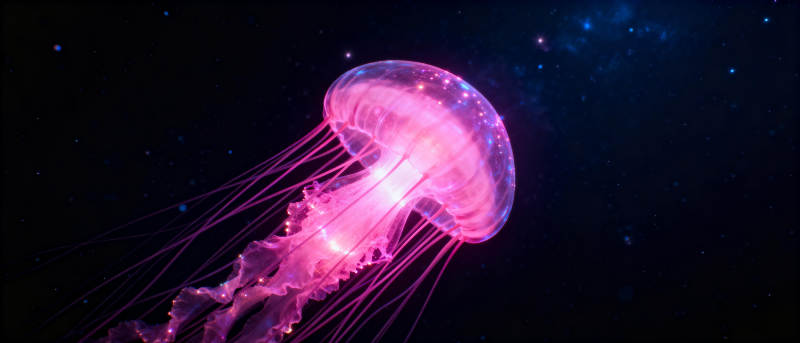 梦幻水母夜光舞图片