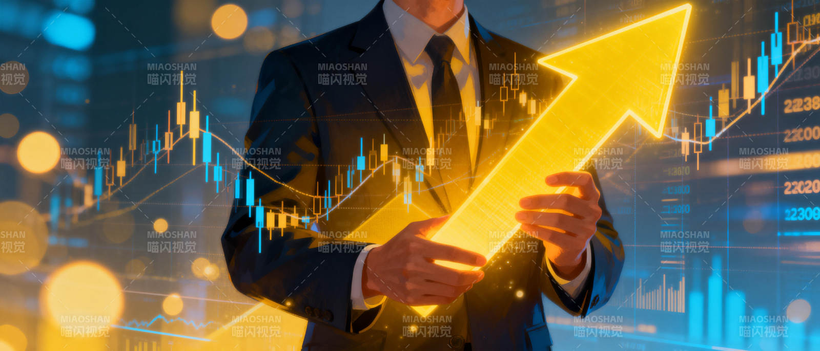 股市腾飞 前景光明图片