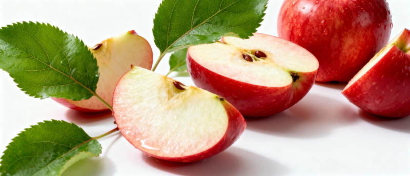 红苹果切片特写图片