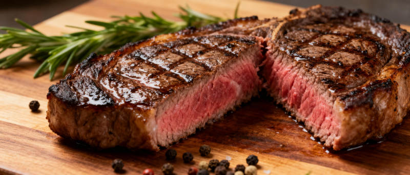 煎牛排配迷迭香图片