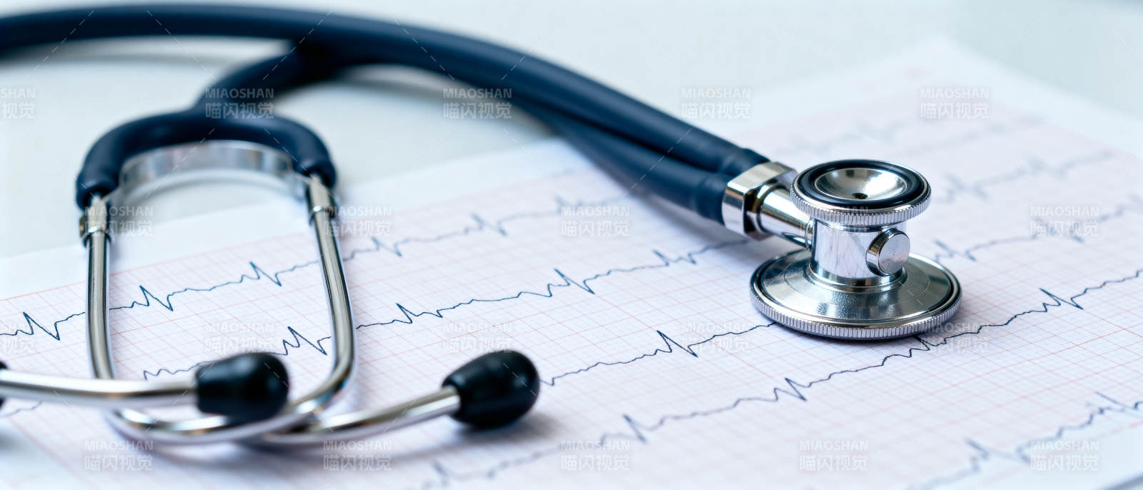 听诊器与心电图图片