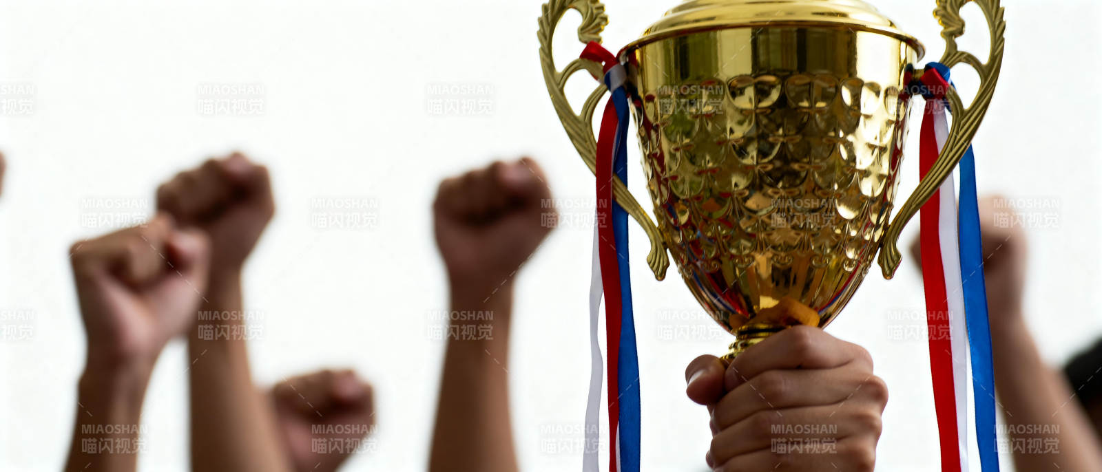 冠军奖杯高举图片