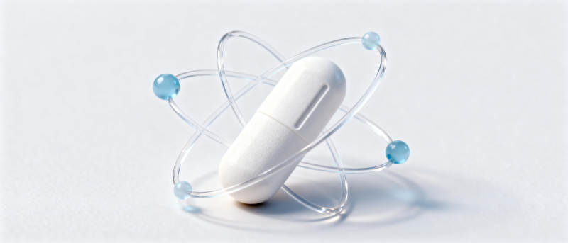 药丸与原子模型图片