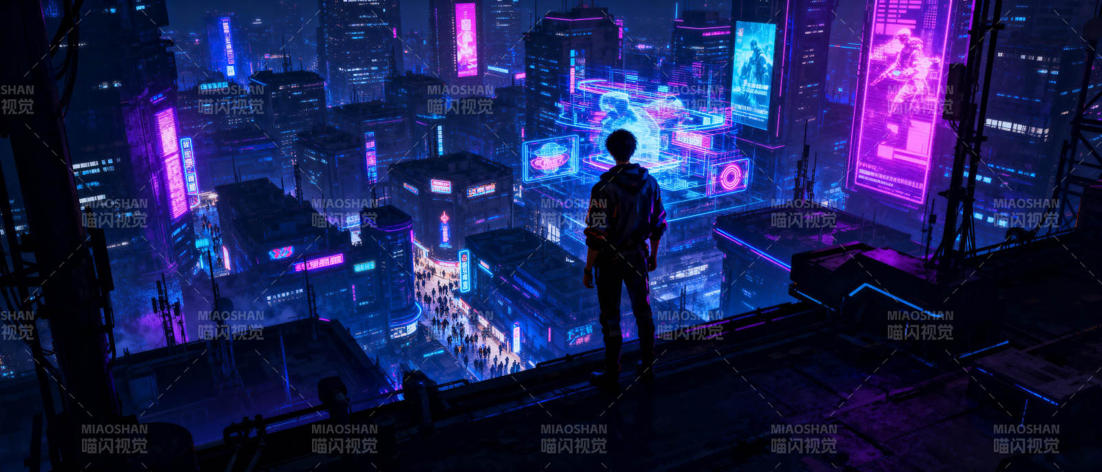 霓虹都市夜景图片