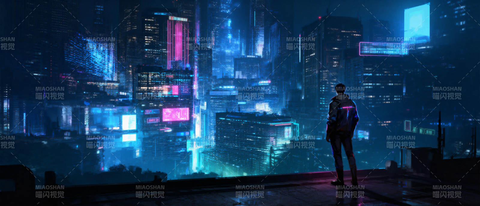 霓虹都市夜景图片