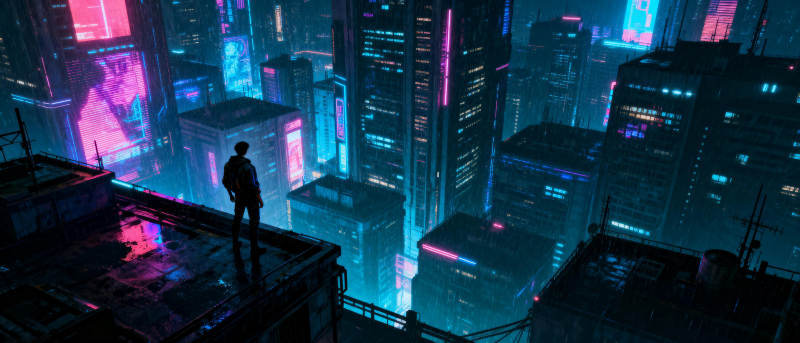 霓虹都市夜影图片