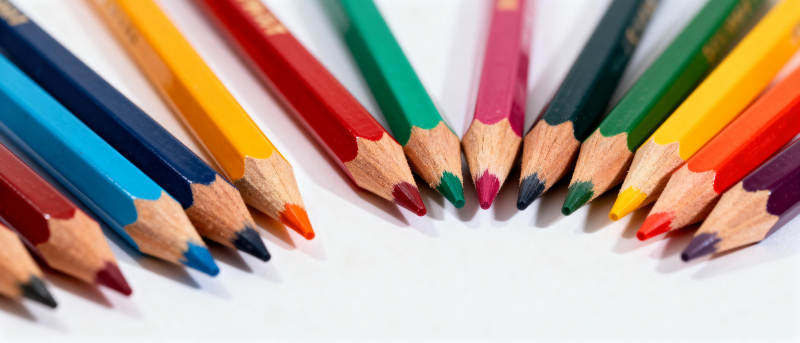 彩色铅笔排列图片