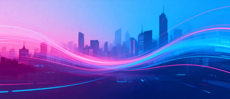 霓虹都市夜景图片