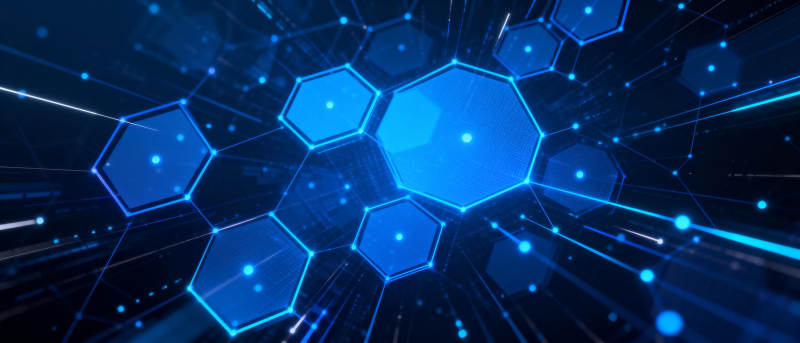 科技蓝光六边形图片