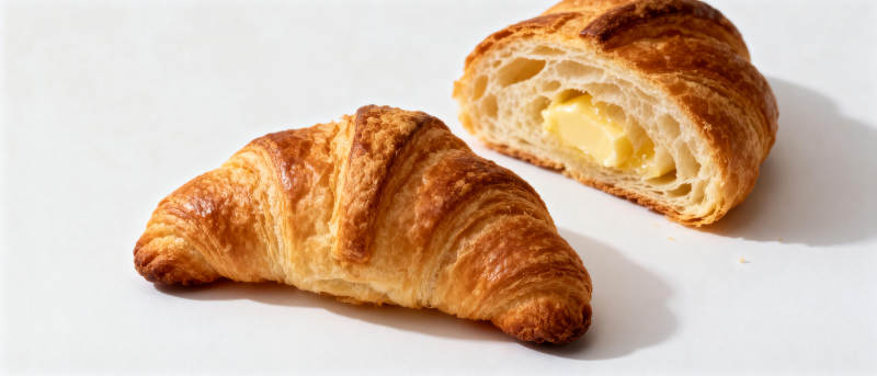 金黄酥脆牛角包图片