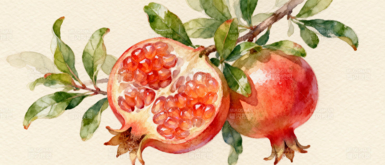 石榴枝头果实累累图片