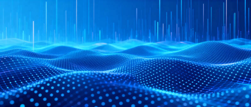 蓝色波浪数字世界图片