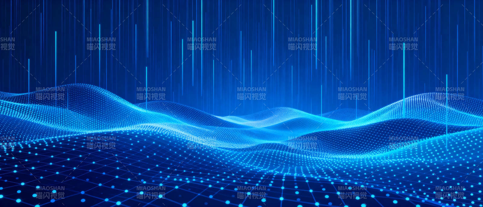 蓝色数字波浪图片